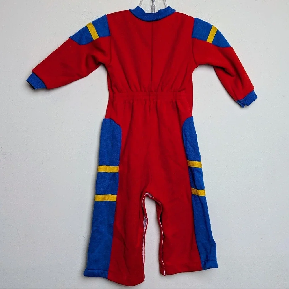 Vintage Carters 70s Sky Patrol Zip Up Jumpsuit Romper Flare Leg 12 Months